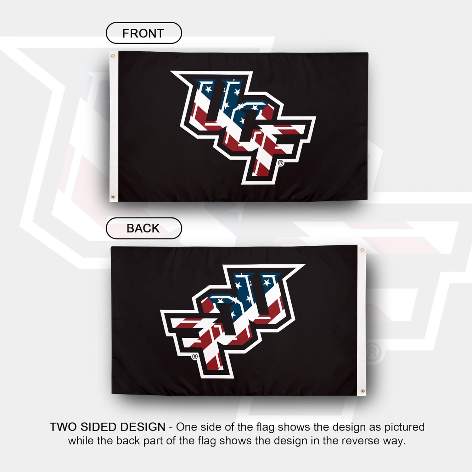 Desert Cactus University of Central Florida UCF Flag - 3 x 5 Feet Golden Knights Banner, Indoor/Outdoor Durable Fabric, 100% Polyester Design (Style Y) - Image 2