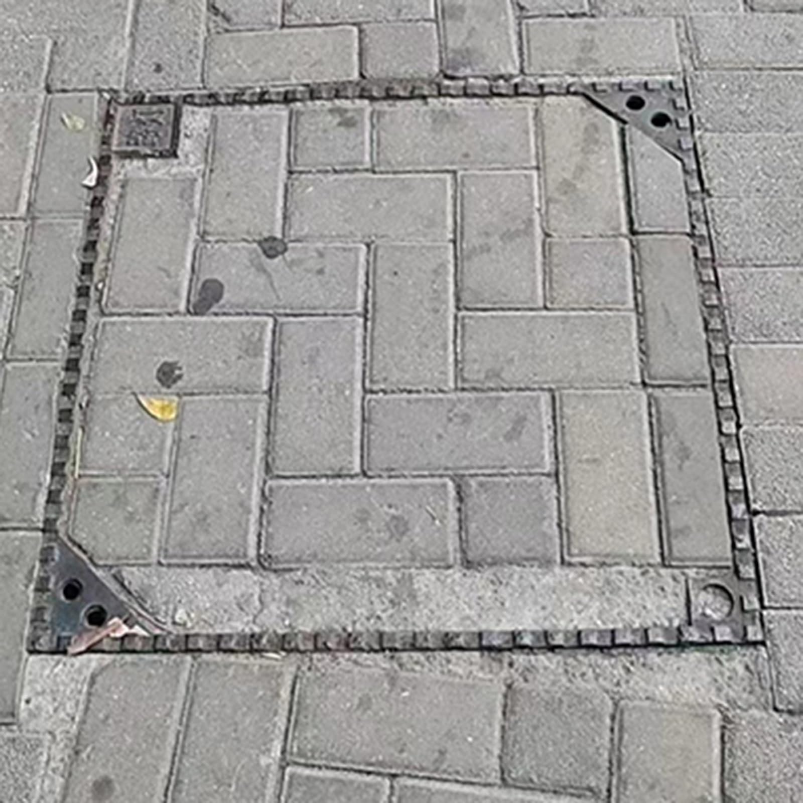 Tapa Arqueta, Tapa de Inspección Invisible, Cuadrada de Tanque Séptico de Hierro Dúctil con Orificios de Drenaje y Orificios de Acceso(60cm/24in)