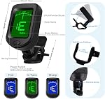 Guitar Accessories Kit: Clip-On Tuner, 3-in-1 Capo, 30 Picks & Storage for Acoustic, Electric Guitar, Bass & Ukulele, All-in-One Perfect Guitar Gift Set for Men & Beginners & Pros