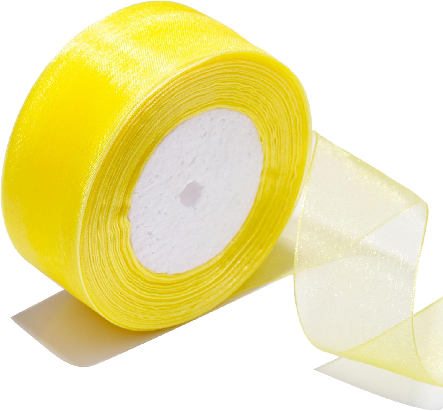 Amazon.com: Bsikon 1-1/2 Inch Sheer Organza Ribbon 50 Yards Yellow ...