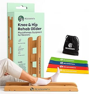 Knee & Hip Rehab Glider – Physiotherapy Equipment for Stroke Rehab, Recovery Aids, Slide Board for Post-Surgery & Injury – Lightweight Oak Design, Improves Mobility & Circulation