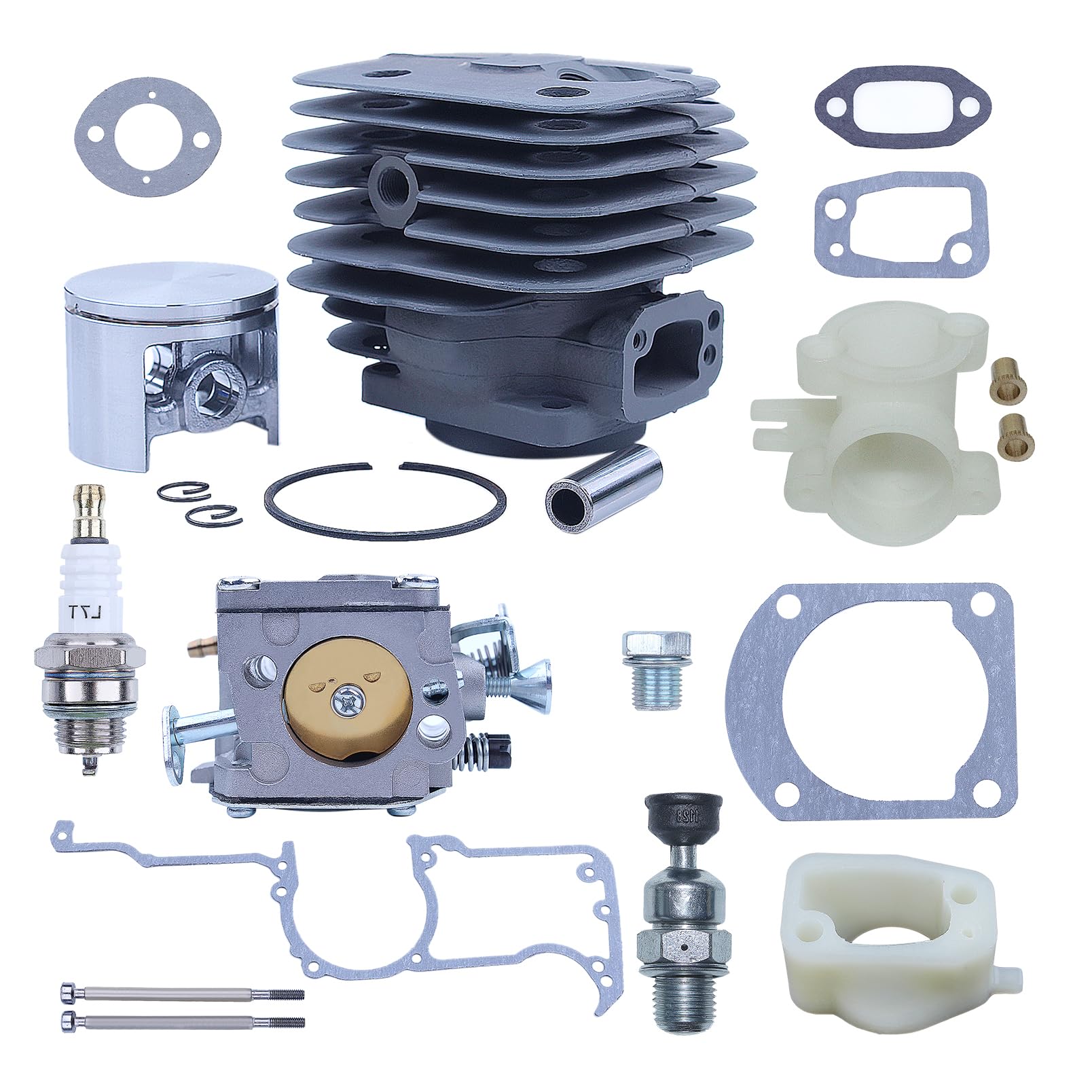 Kit de révision de carburateur à piston et cylindre à gros alésage de 52 mm, adapté aux modèles 266XP, 266, 266SE, XP, SE, 61, pièces de collecteur d'admission de tronçonneuse