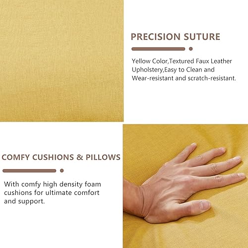 Miniatura 14 de Aoowow Sofá cama convertible de 57 pulgadas, sofá de 2 plazas con cama extraíble, sofá biplaza con respaldo ajustable, 2 almohadas de bolsillo