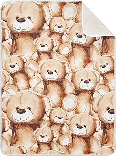 Lovely Teddy Bear Baby Blankets for Boys Super Soft Warm Toddler Blankets for Girls Lightweight Crib Blanket Throw Blanket for Newborn Stroller Crib Nursery Adult Travel Unisex