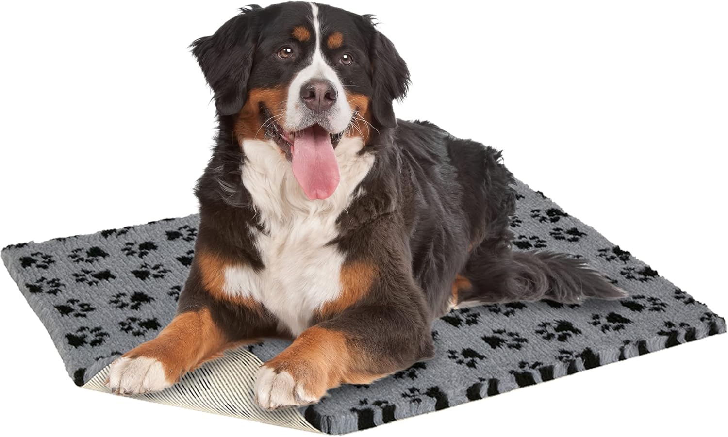 Vetbed NonSlip Large Pet Bedding Grey with Black Paws 150cm x