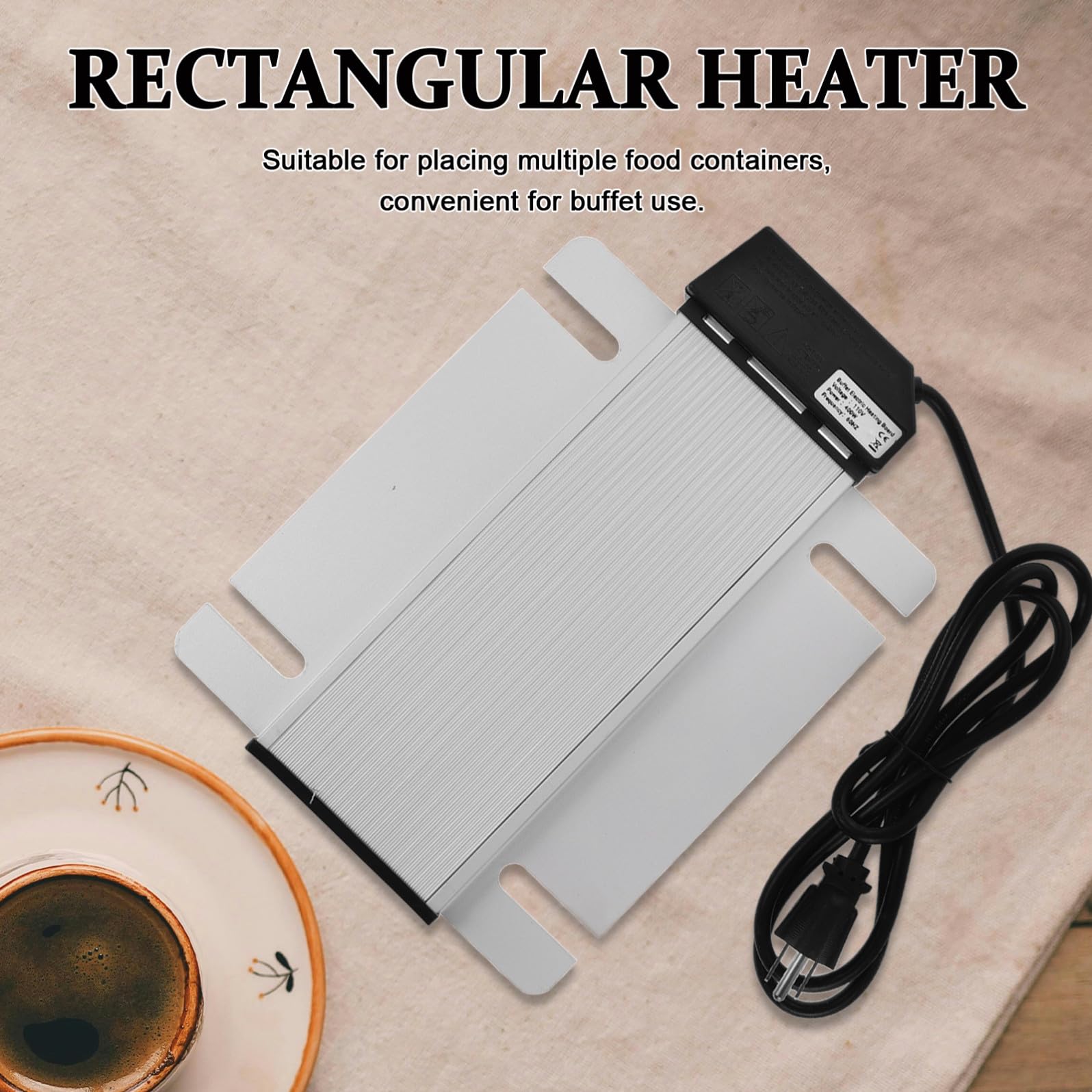 Plaque Chauffante Électrique pour Buffet Argenté Rectangulaire | Chauffe Plat Electrique Buffet, Contrôle de Température et Protection la Surchauffe, pour Restaurants et Événements