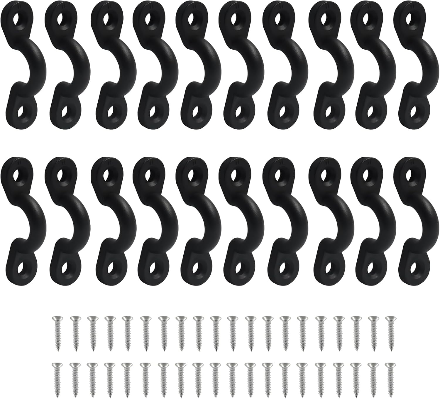 Kayak Pad Eye Kit, Nylon Deck Loops Tie Down Eye, Stainless Steel Screws for Boat Kayak Deck Rigging Kit