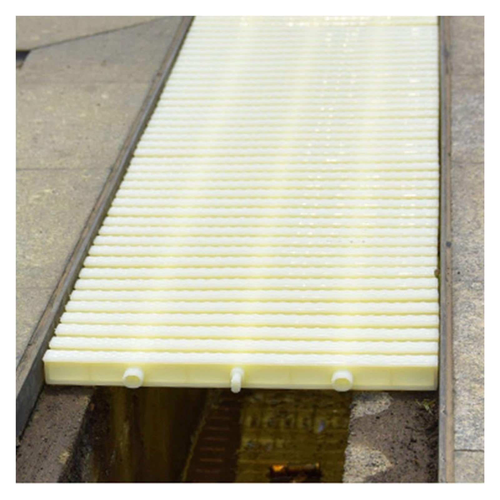 GJMSSMY Pool Drain Overflow Grating - Durable 25x100CM Floor Drain Cover Set (5 Pieces) for Effective Sewer Maintenance & Water Management Solutions