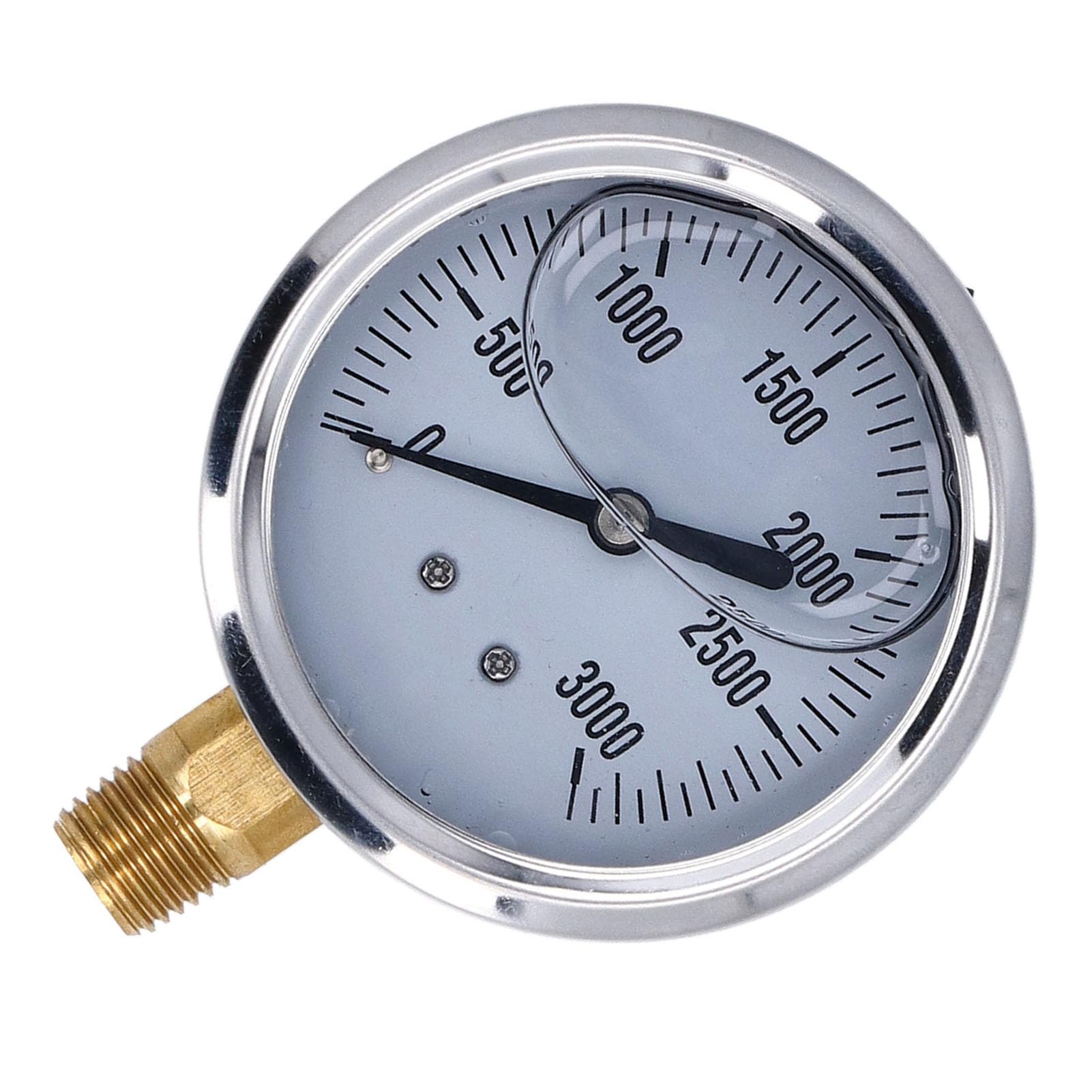 Manómetro hidráulico de 3000 psi, manómetro de presión con esfera de 2,5 pulgadas lleno de líquido de glicerina, medidor de presión de acero inoxidable de 1/4 Npt, dispositivo de medición de presión