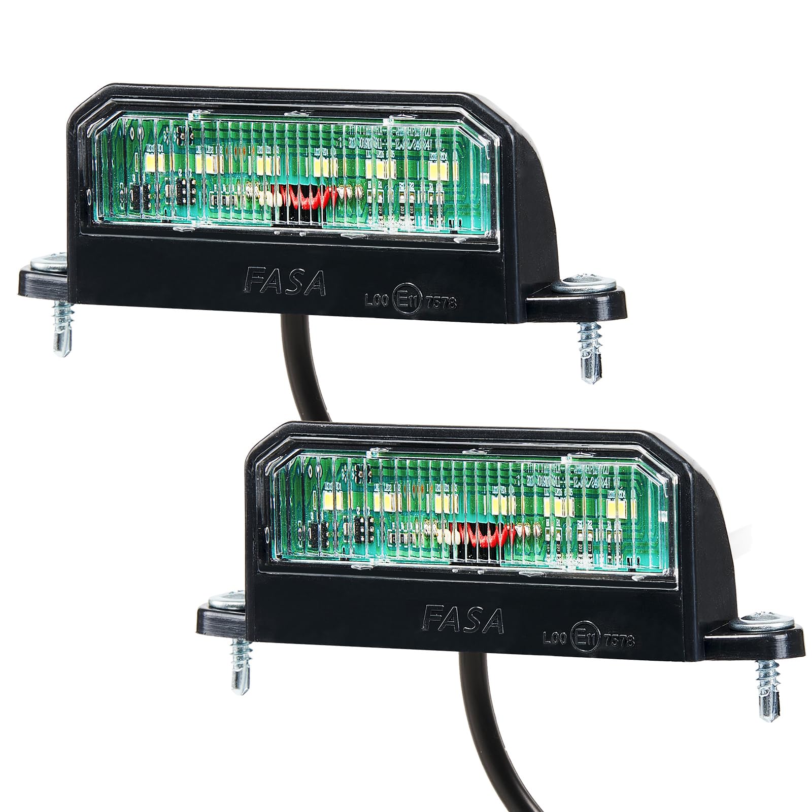 Luci Targa 12V AUTOLIGHT 24 - Per Rimorchio, Auto, Camion, Omologate StVO, 2 Pezzi, 81x28x28 Mm - Foto 11