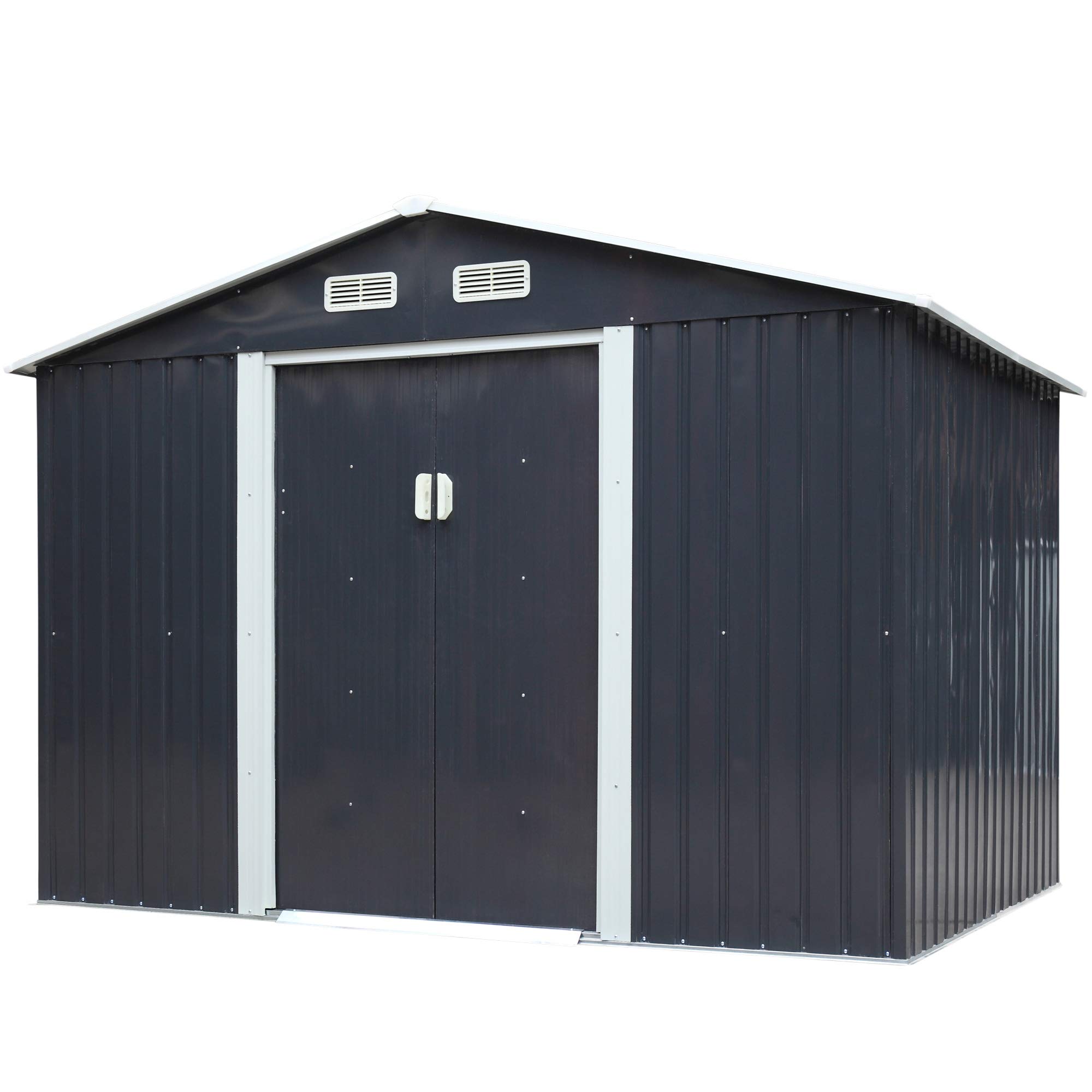 Buy JAXSUNNY 6 x 9 FT Outdoor Metal Storage Shed w/ Floor Frame
