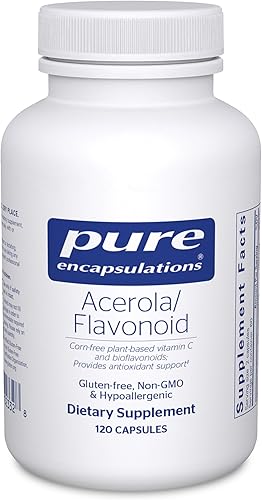 Pure Encapsulations AcerolaFlavonoide  Vitamina C y bioflavonoide a base de plantas sin maíz, 120 cápsulas* disponible en Yaxa Costa Rica