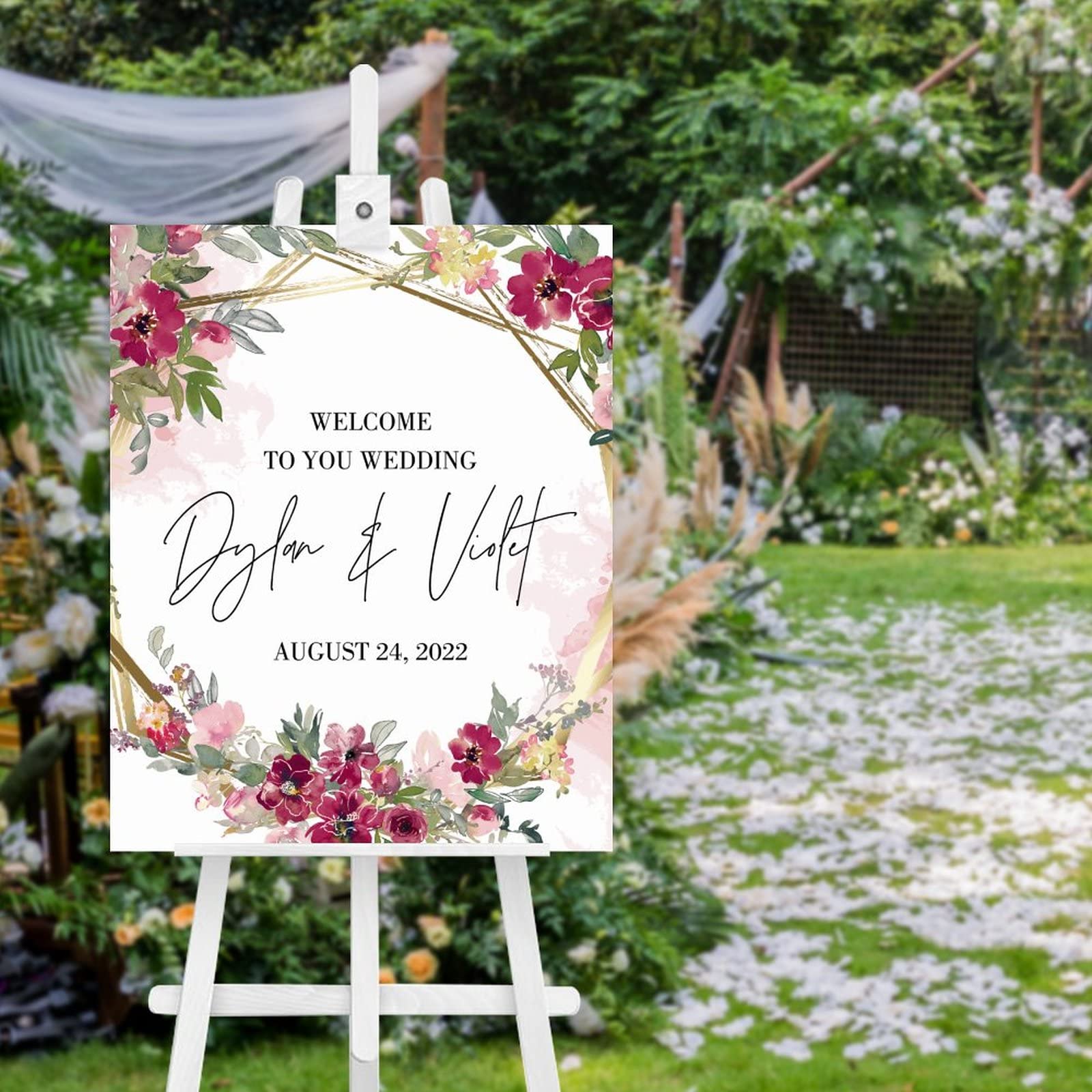 Panneau de mariage en bois pour éviter le stress de la réception