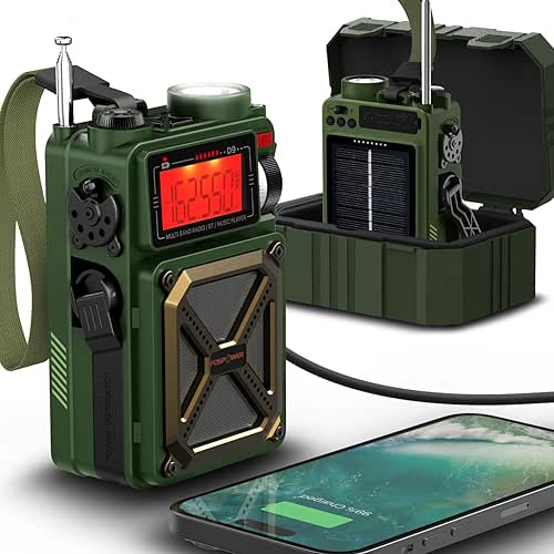 FosPower Emergency Weather Radio (Model D9) 14800mWh Power Bank, NOAA/AM/FM/Shortwave,