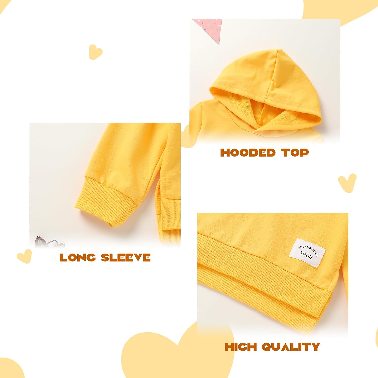 Happy Town Toddler Baby Boy Girl Sweatshirt Hoodie Pullover Fall Outfits Solid Crewneck Long Sleeve Blouse Top Shirt Clothes