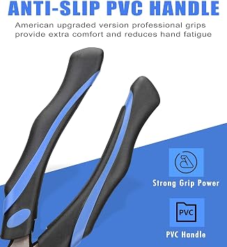 URASISTO 6-Inch Side-Cutting Pliers Diagonal Pliers with heavy Duty Nickel Chromium Steel Construction