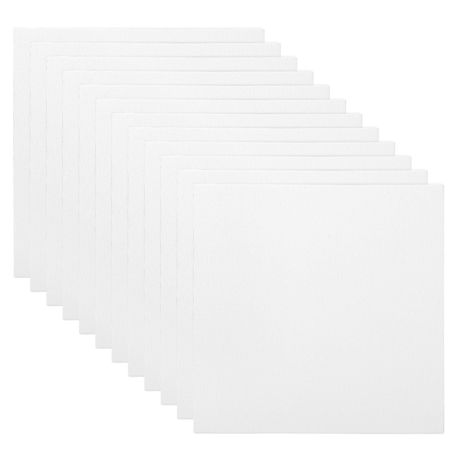 PATIKIL 7x7 Canvas Boards for Painting 12Pack 100% Cotton Square Triple Primed Stretched Blank Canvas Panel for Acrylic Oil