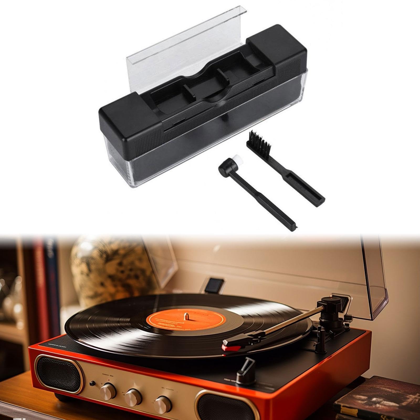 DYNWAVE Vinyl Record Cleaning Kit Dust Remover Manual Tools Accessories,Lightweight,Soft Brush Record Cleaner Brush for DJ Equipment