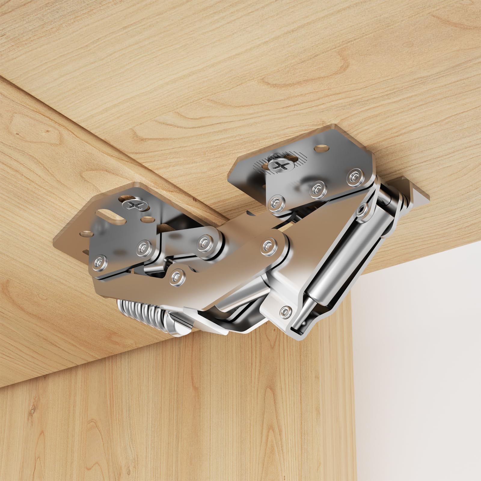 Furniware 10 Stück 90° Softclose Scharniere für Schranktüren, Schrankscharnier, Kein Vorbohren Möbelscharnier, Kleiderschrank Scharnier, Schranktür Küchenschrank mit Dämpfer, für Wohnmobile, Wohnwagen