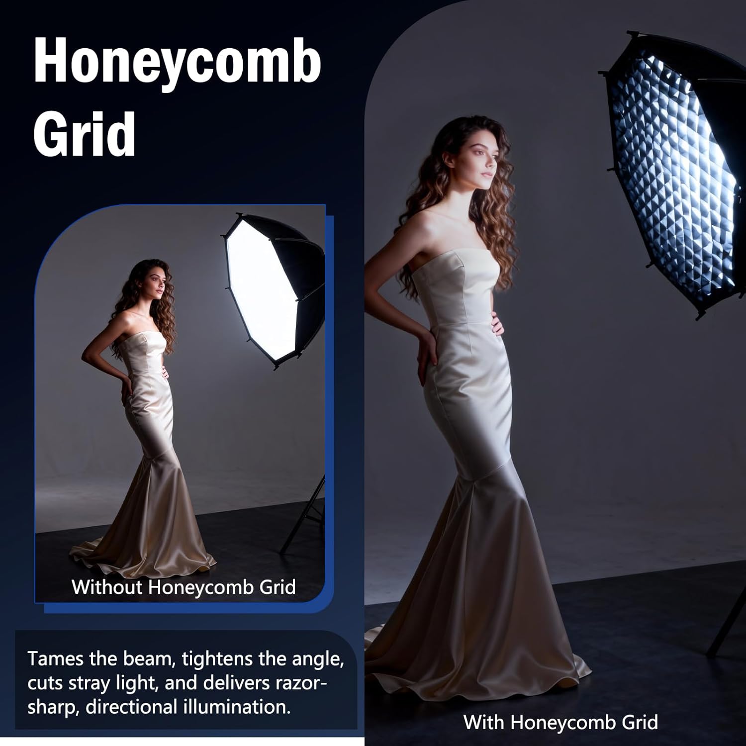 35.4"/90cm Bowens Mount Softbox, Quick Release Octagonal Softbox with Honeycomb Grid, Light Diffusers, Carrying Bag, Professional Soft Box for Studio Photography Lighting Flash