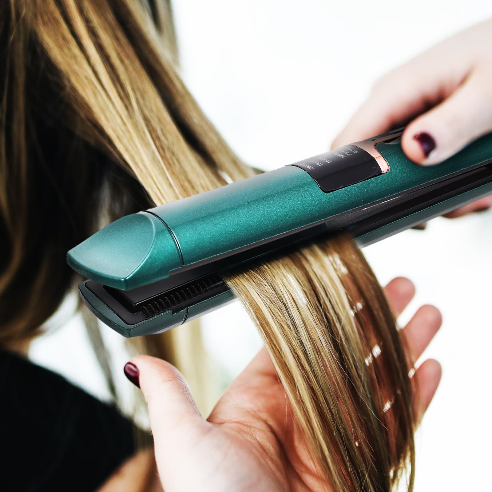 Fer à Lisser Boucler sans Fil Portable pour Cheveux Batterie 2600mah, Design Ergonomique et Température Réglable, pour Voyage et Usage Extérieur