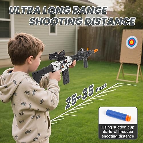 Miniatura 12 de Pistola de juguete realista para pistolas Nerf, dardos, pistola de espuma, con alcance de 120 balas suaves, 3 revistas, ametralladoras eléctricas