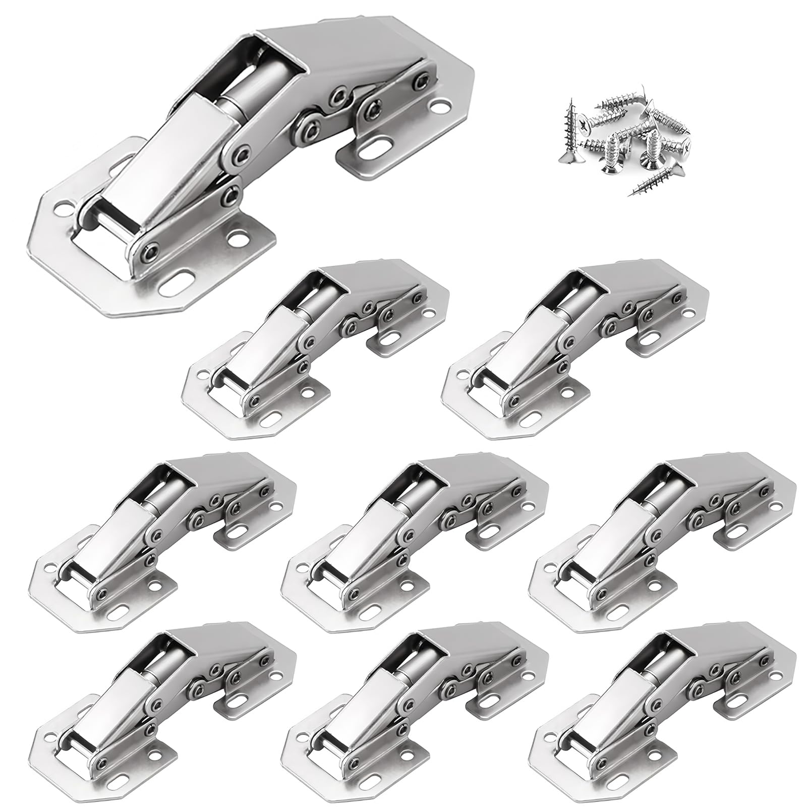 JXPXJMY Bisagras De Armario Con Tornillos, Bisagras De Cierre Suave De 90 Grados, Bisagras Ocultas Para Puertas De Armarios De Madera Armarios Para Zapatos Armarios Para Vino (9, 7.6CM*3.3CM