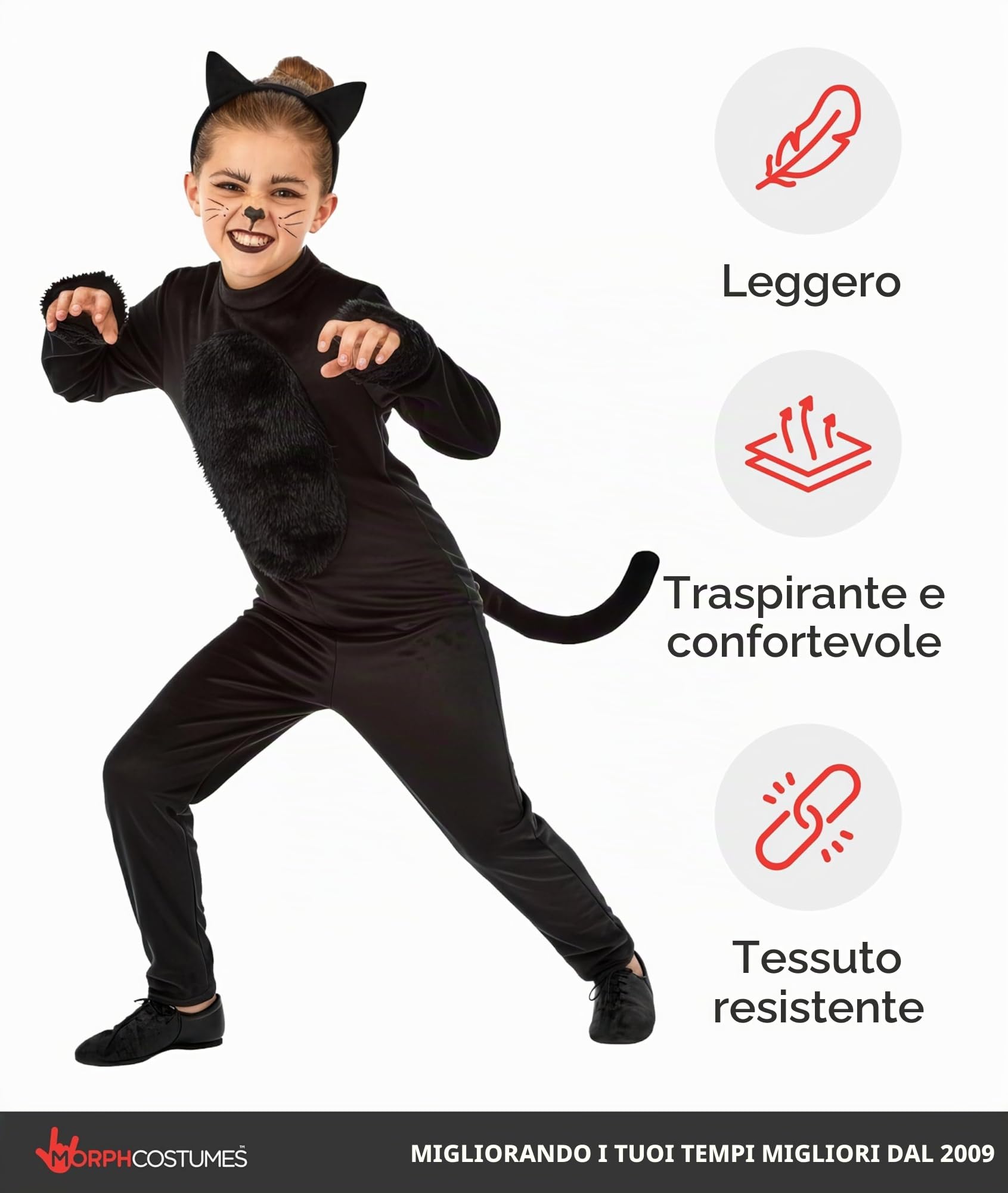 Fun Shack Costume Gatto Bambina, Costume Gattino Halloween