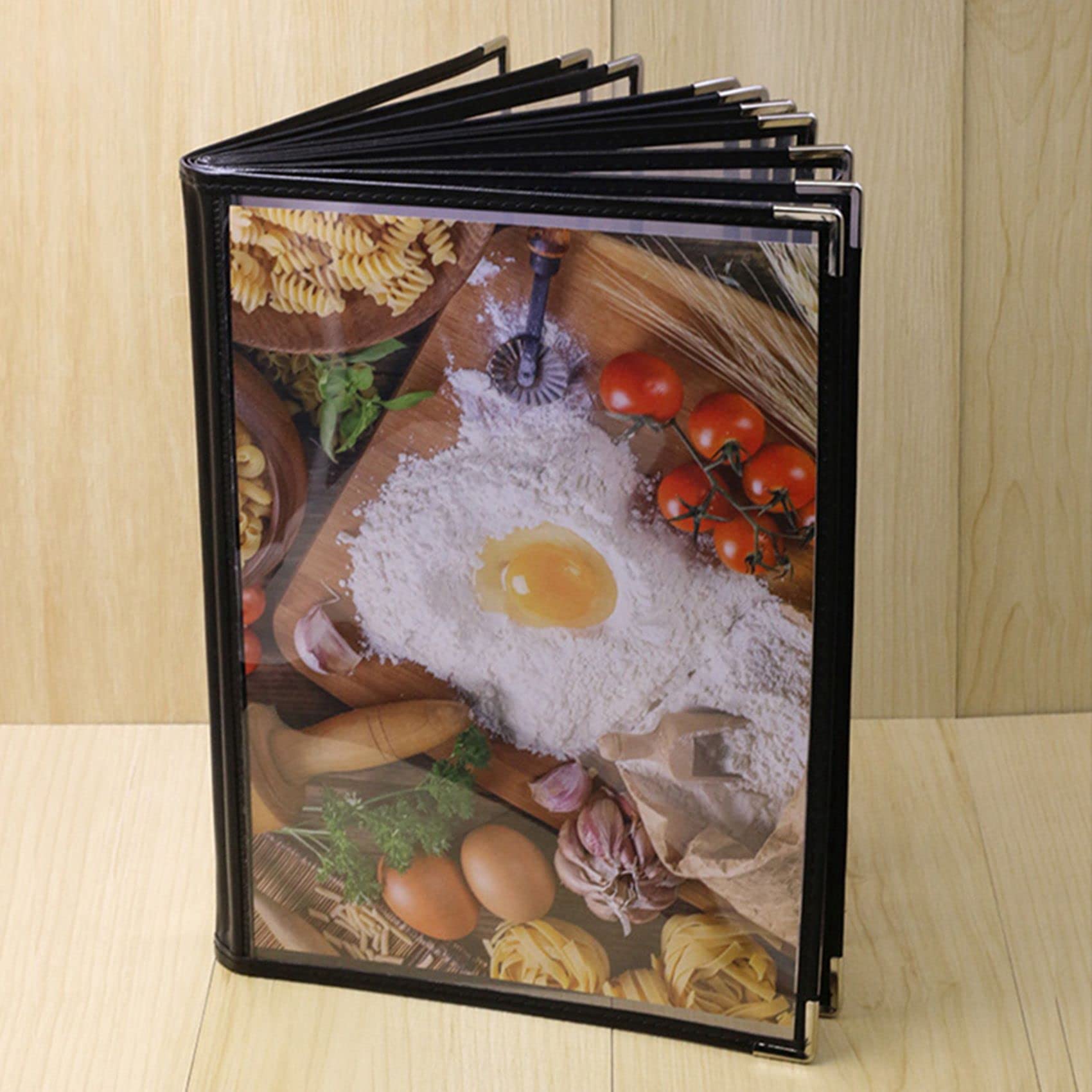 Croerma Lot De 2 Couvertures De Menu Restaurant A4 – 4 Pages 8 Vues, Style Livre, PVC Transparent – Idéal Bars, Cafés, Restaurants