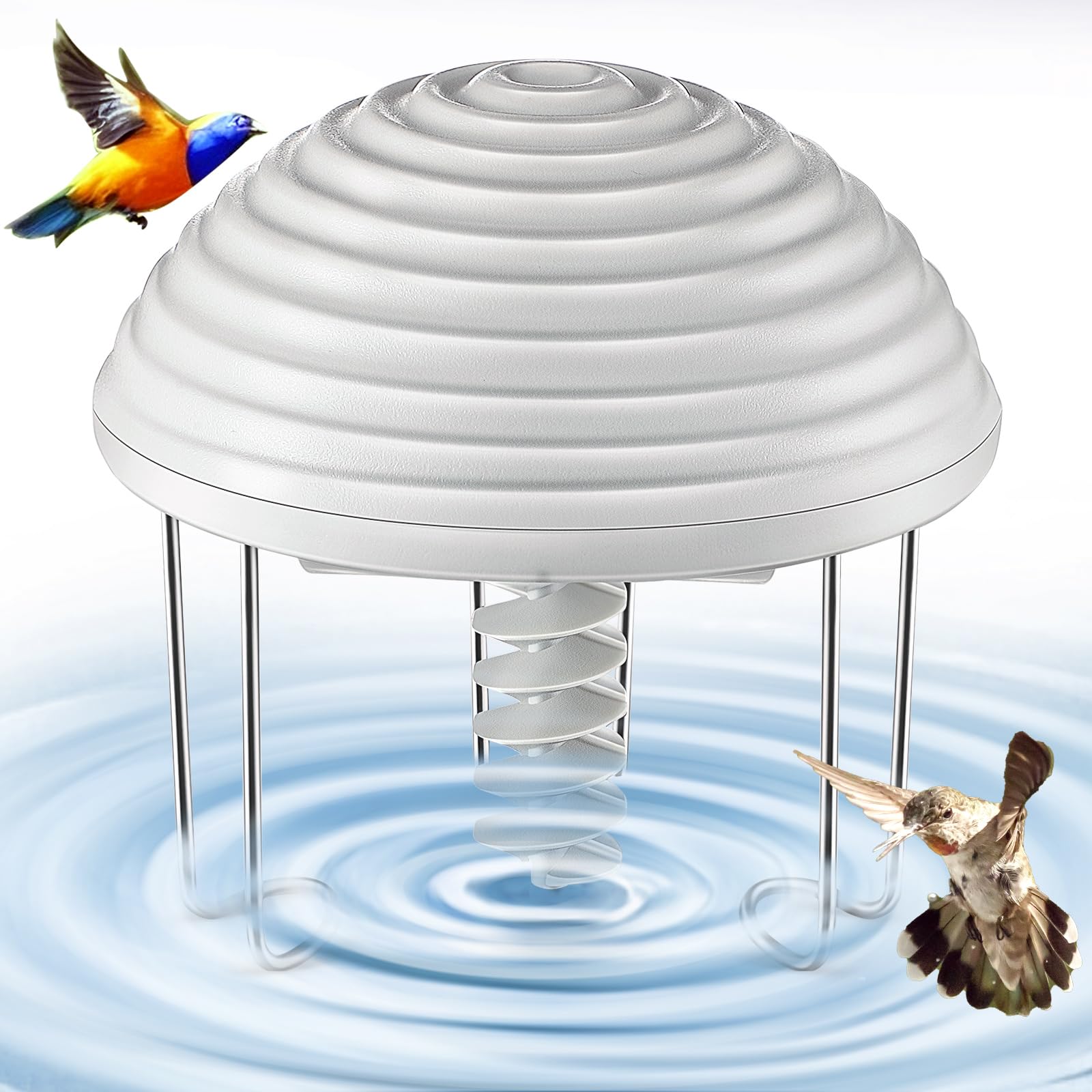 Hohean Water Agitator for Bird Bath, Battery Birdbath Water Circulator, Waterproof and Quiet, Energy Saving Bird Bathtub Mixer for Patio Garden Pond Decoration(White,1 Pack)