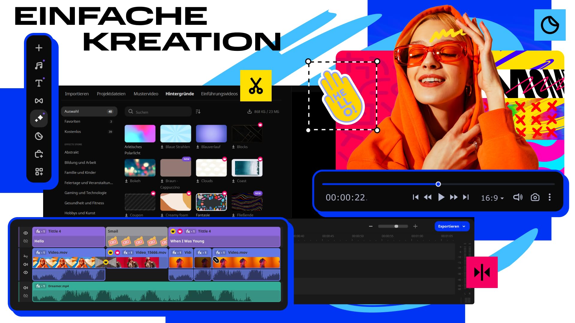 Movavi Video Editor - 1-Jahres-Lizenz | Persönlich | 1 Gerät | PC | PC Aktivierungscode per Email