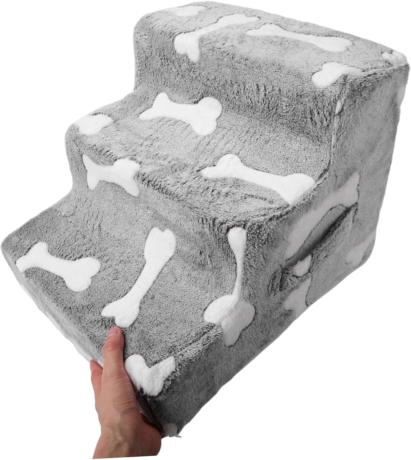 Alasum Pet Stairs for Dogs and Cats Non- Three-Step Ladder for High Beds and Lightweight and Easy to Indoor Pet Steps for Safe Climbing and Play