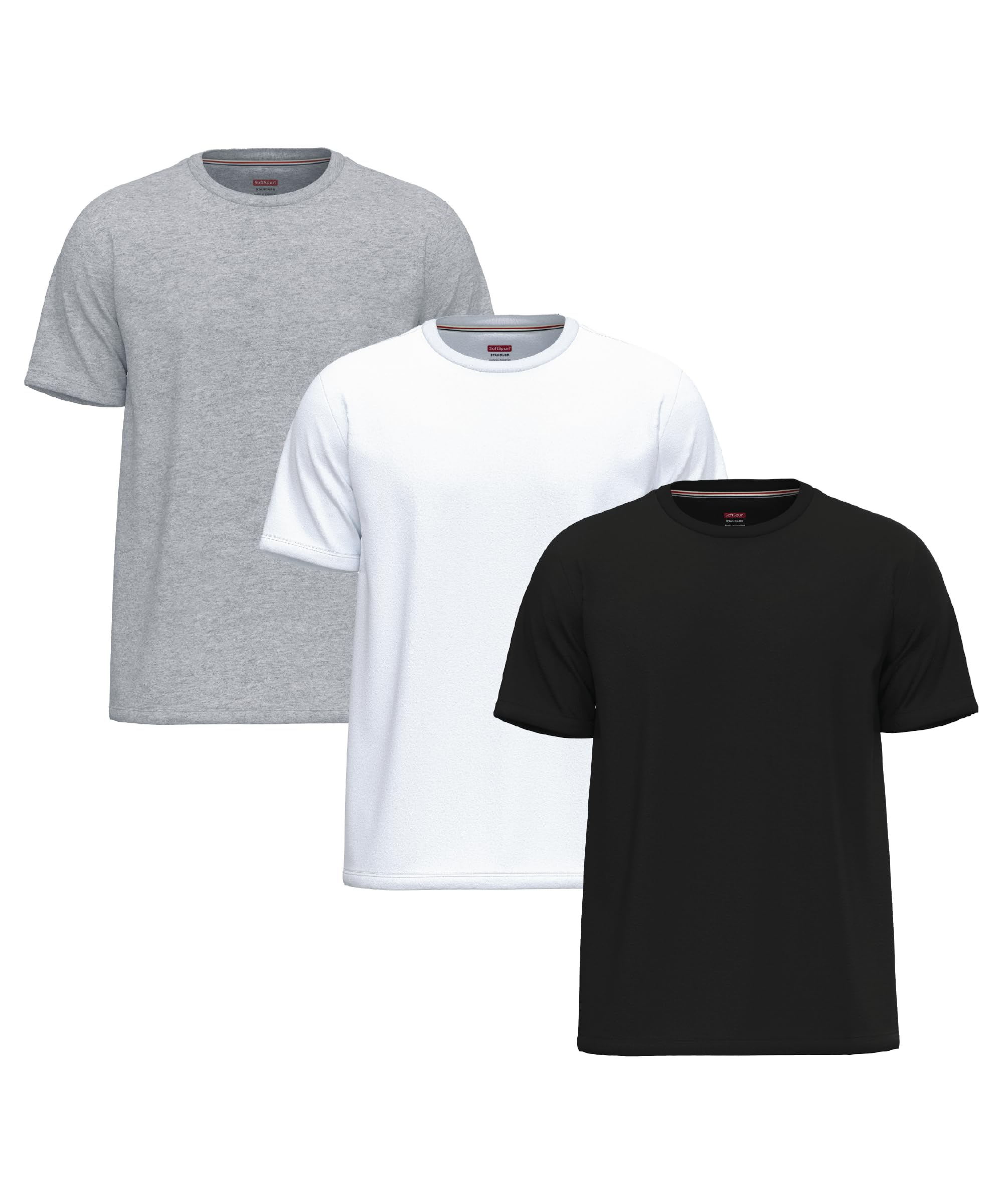 Softspun Men's Pack3 [Daily Collection] 3 Pack T Shirts For Uk 100% Cotton Tshirts |Pre-Shrunk Crew Neck T Shirts Multipack