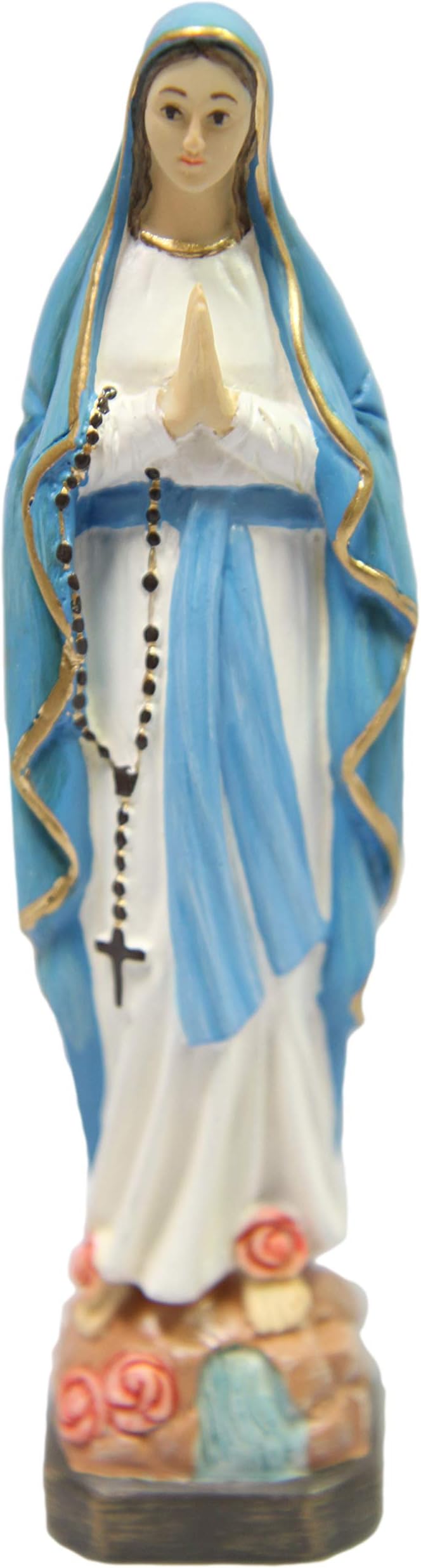 Vittoria Collection 6.25 Inch Our Lady of Lourdes Virgin Mary Mother Italian Statue Sculpture Figurine Made in Italy Hand Painted