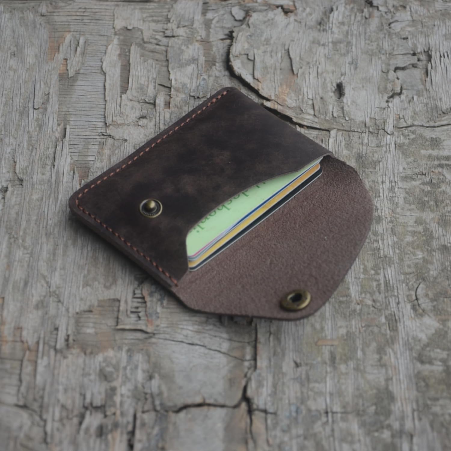 JJNUSA Distressed Retro Leather Card Holder Slim Wallet Card Case Holder for Men & Women Minimalist Wallet Card Holder Gifts