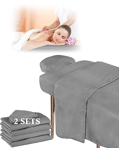 Oudain Juego de 2 sábanas de masaje de microfibra suave, resistentes al aceite y a las arrugas, juego de 3 piezas de suministros de terapia de Oudain Juego de 2 sábanas de masaje de microfibra suave, resistentes al aceite y a las arrugas, juego de 3 piezas de suministros de terapia de