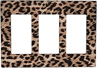 Vista 70 de Placa de interruptor de luz con estampado de leopardo de 1 banda, placa de pared basculante individual, placa decorativa eléctrica GFCI