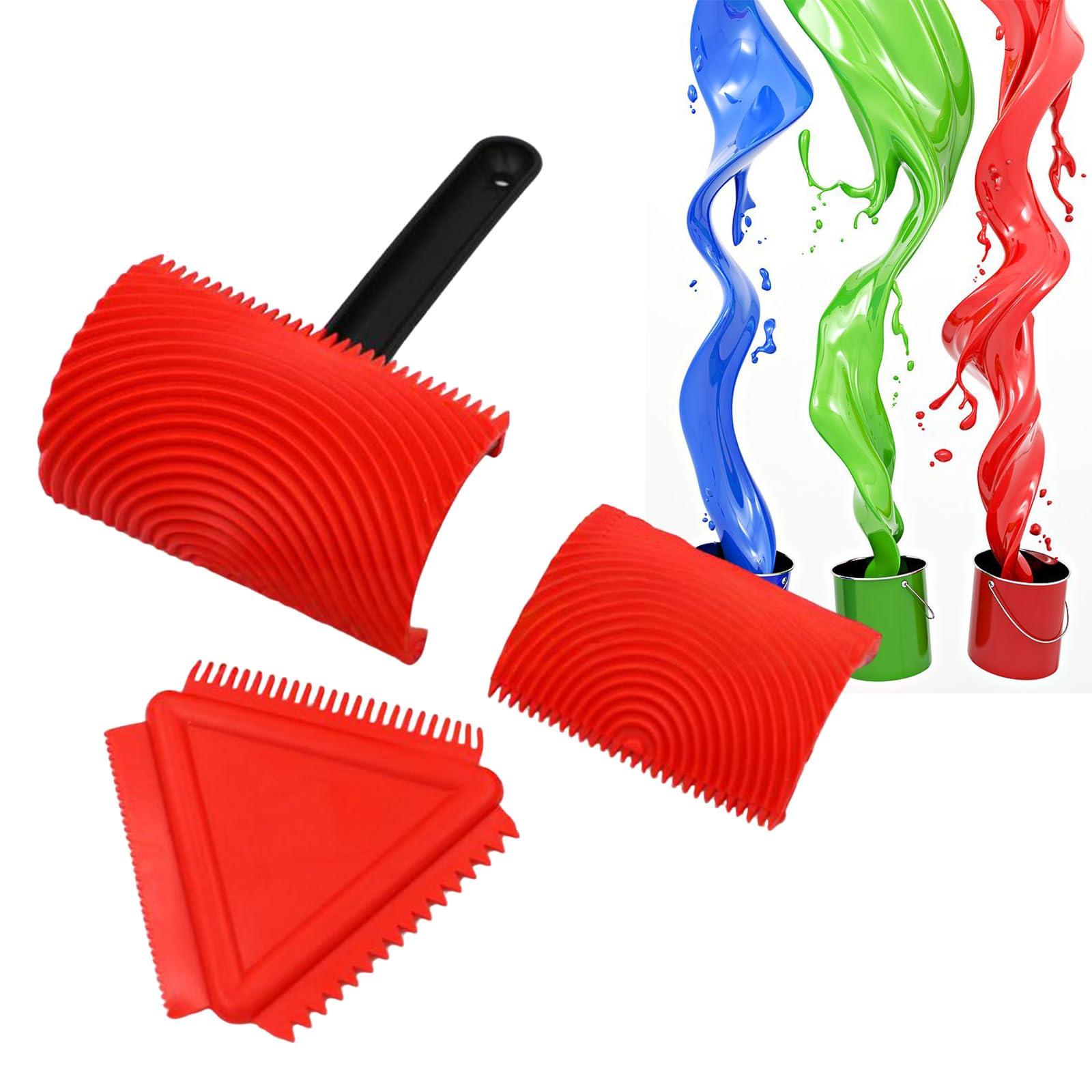 Strumento a rullo rimovibile facile da pulire con stampa a venature del legno h e accessori multiuso per pittura, ideale per artigianato con venature del legno e progetti fai da te