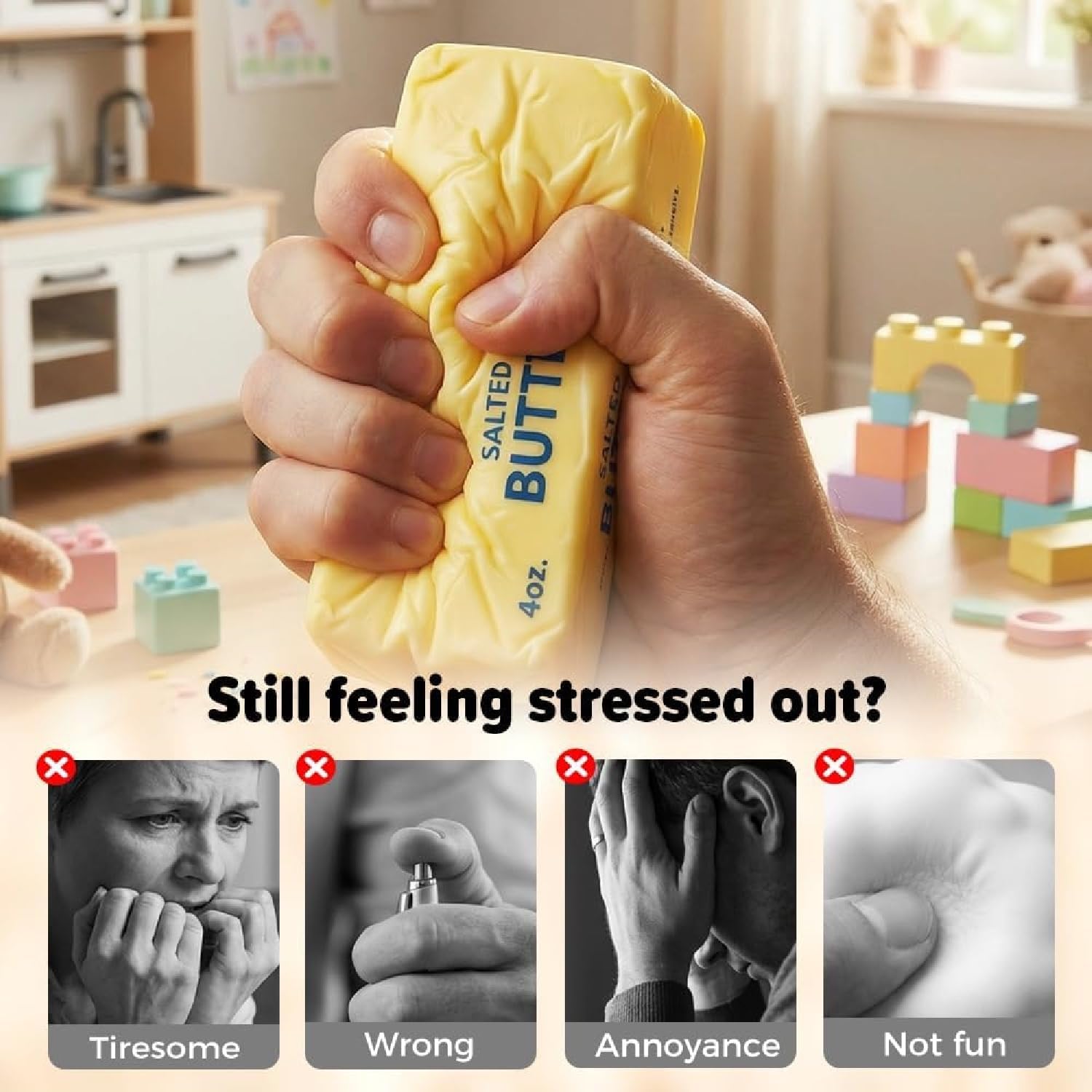 2026 New Butter Squishy Fidget, Slow Rebound Cute Butter Squeeze Stress Balls, Stress Relief Anxiety Relaxation Squishies, Ideal for Birthday Gifts, Party Favors and Classroom Prizes (1PCS)