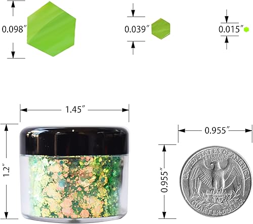 Miniatura 5 de Body Glitter Wenida 9 colores 6.70 oz iridiscente ultra brillante ópalo purpurina gruesa cosmética festival maquillaje polvo para uñas, cabello,