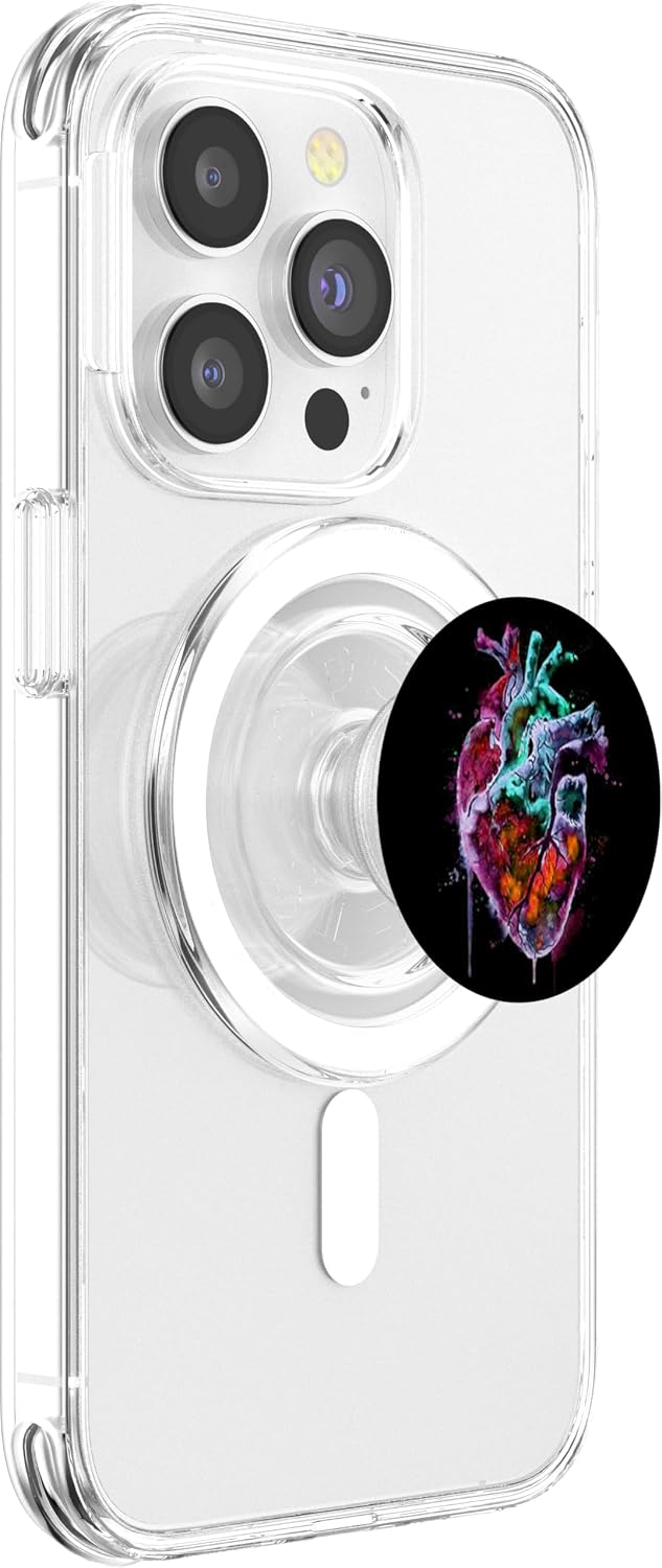 Cool Paint Dripping Heart Anatomy Design Gift on Black PopSockets PopGrip for MagSafe