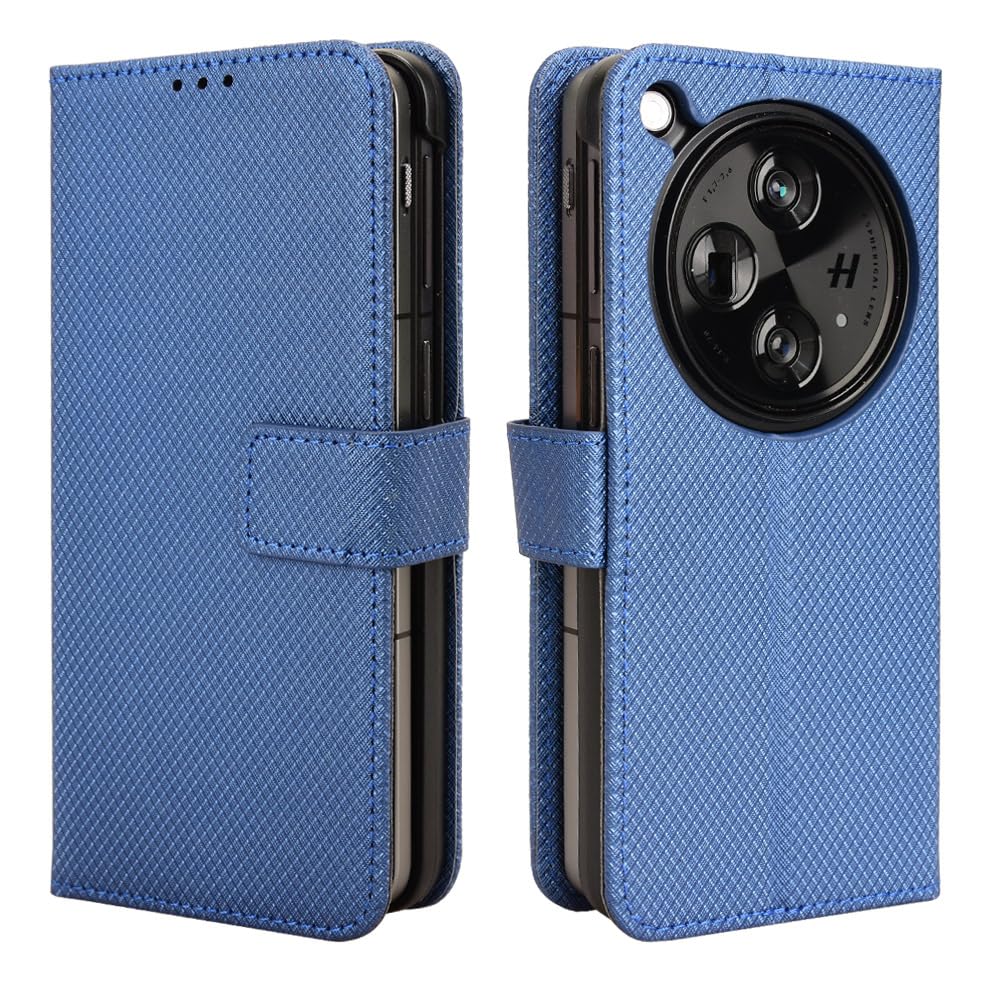 Elubugod Compatible with OnePlus Open Leather Case Cover,PU Leather flip Cover Compatible with Oppo Find N3 5G CPH2499 Case Cover Black