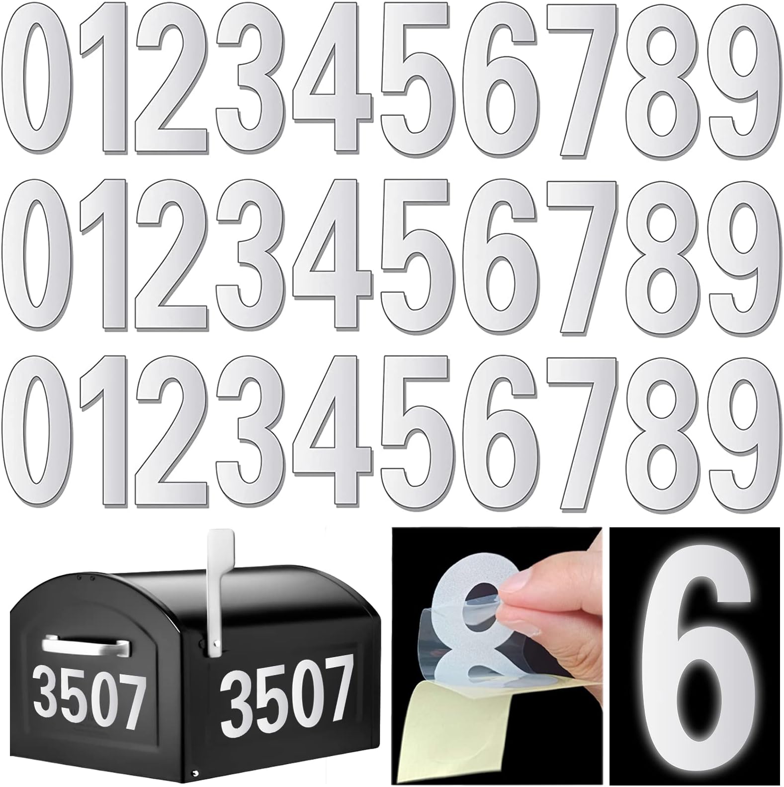 Reflective Mailbox Numbers for Outside 30 Pcs Waterproof Mailbox