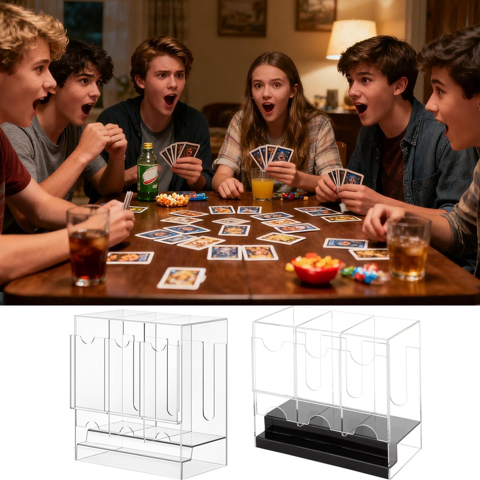 Booster-Pack-Spender Klare | Sammelkarten Aufbewahrung 3 Schlitze Für Zimmer Sammlung Schreibtisch Zuhause Display Aufbewahrung Acryl-Ausgabe