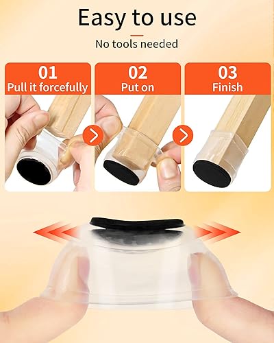 Miniatura 4 de 32 protectores de suelo para patas de silla, fundas de goma de silicona para patas de silla, protectores de patas de taburete, almohadillas de