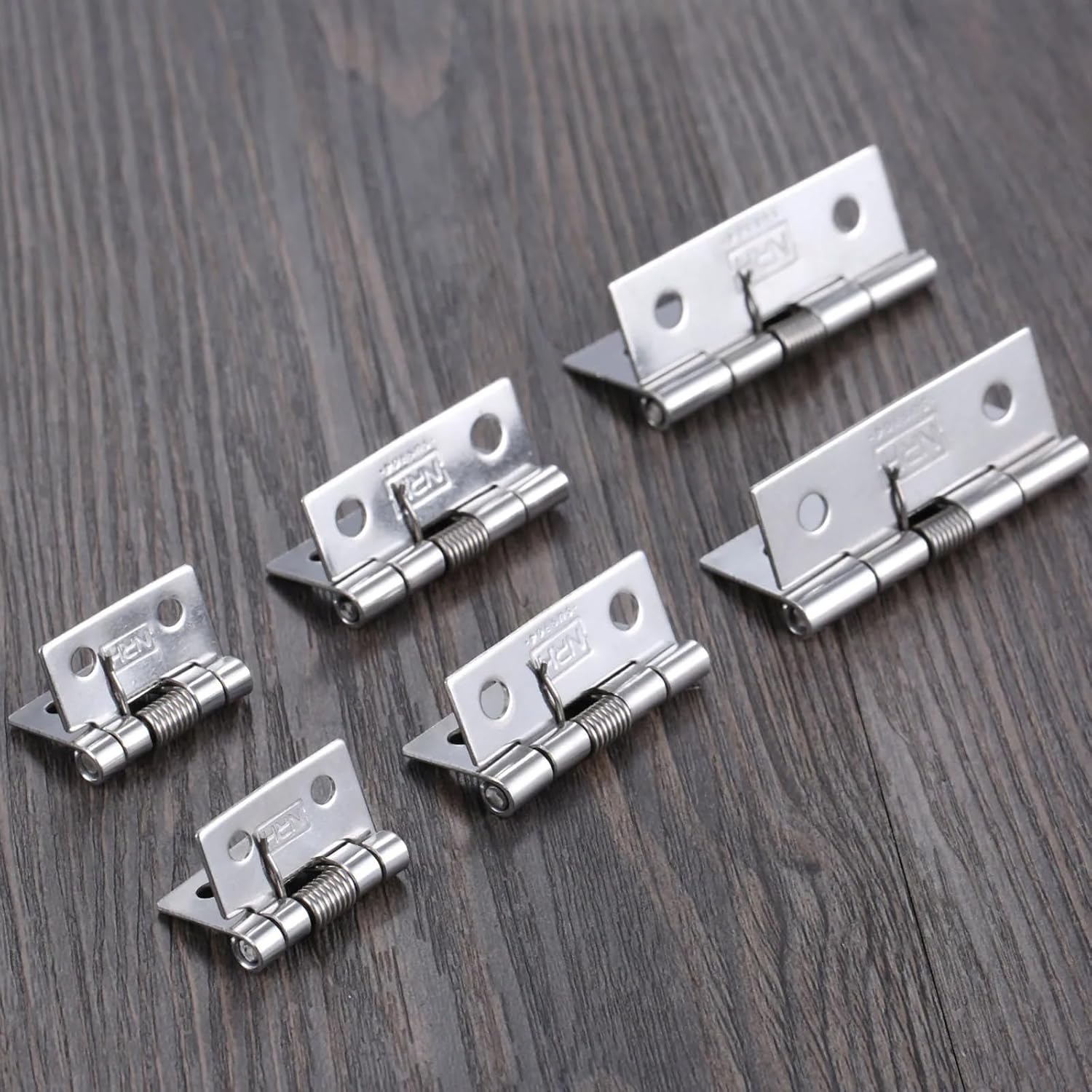2Pcs Self Closing Stainless Steel Spring Door Hinge - Automatic Hinges for Cabinets, Jewelry Boxes, and More(38mm)
