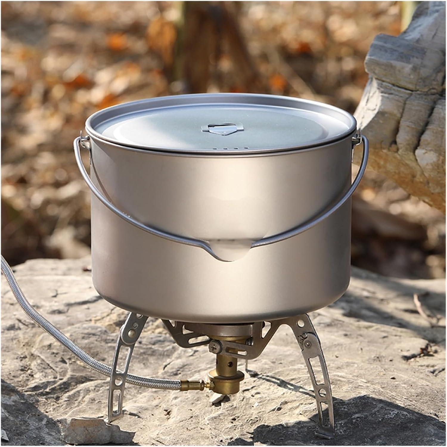 Compatible for Lixada 2.8L Titanium Pot Portable Camping Hanging with Lid Outdoor Hiking Backpacking Picnic
