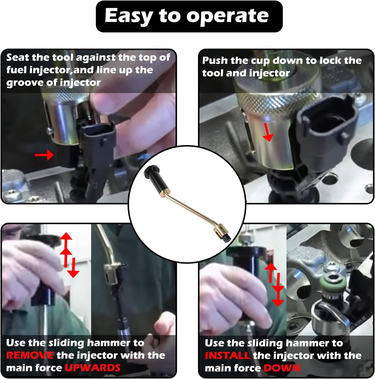 Fuel Injector Remover Tool Compatible with Jaguar 3.0 and Land Rover 5.0L V8 Engines, Replace 310-197 Fuel Injector Puller