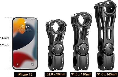 Miniatura 6 de CXWXC Vástago ajustable de MTB de 1.252 in, 85 grados, 901105.709 in, elevador de vástago de bicicleta para manillar, extensor de aleación de