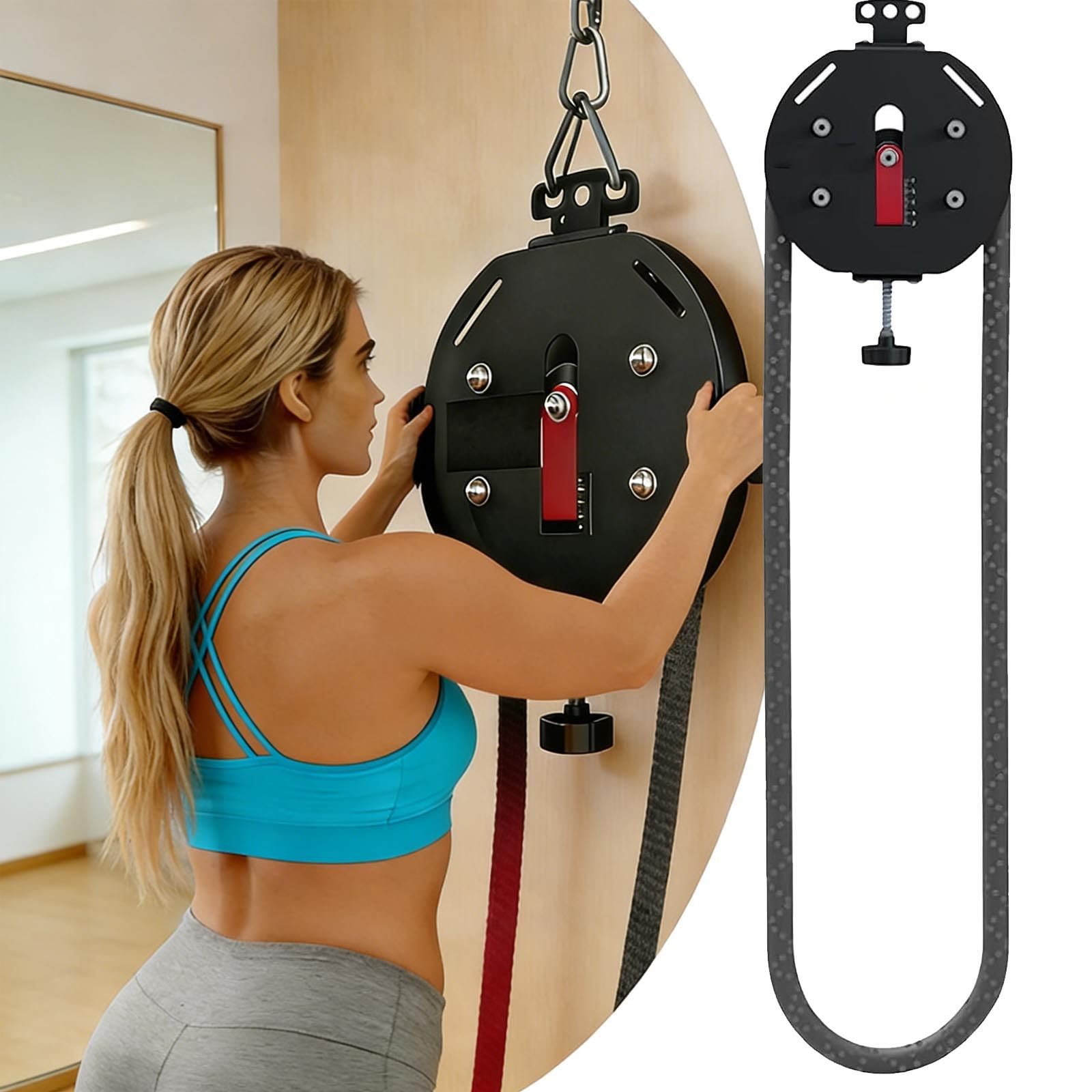 Entrenador De Cuerda Sin Fin | Siste-ma De Poleas De Cable PortáTil Con Resistencia Ajustable | MáQuina De Cuerda Para Escalar, Equipo De Gimnasio En Casa Para Ejercicios De Agarre, Brazos